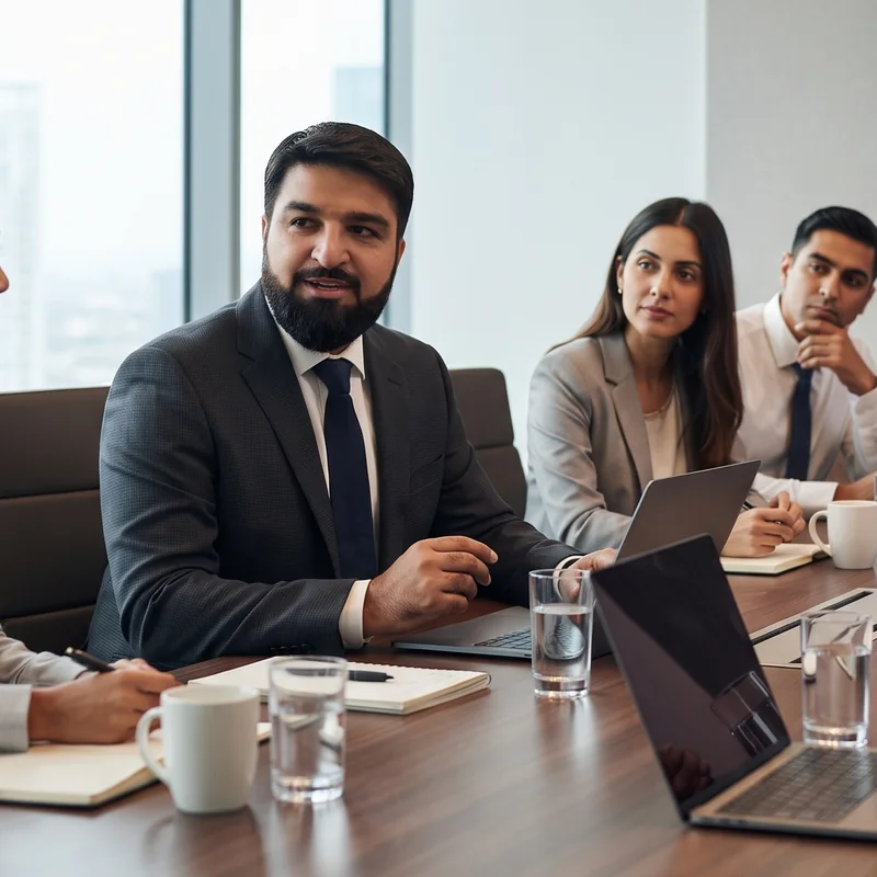 Abdul Qadir Lakhani leading a quarterly financial review with the TheAccountingWay team